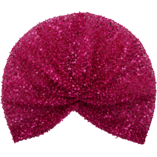 Hand Beaded Pink Sequin Turban