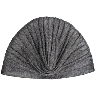 Semi-Sheer Shimmery Pleated Turban