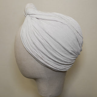 White Textured Knot Volumizer Turban