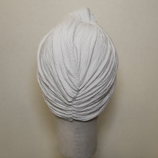 White Textured Knot Volumizer Turban