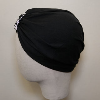 Black Houndstooth Pre-Tied Turban