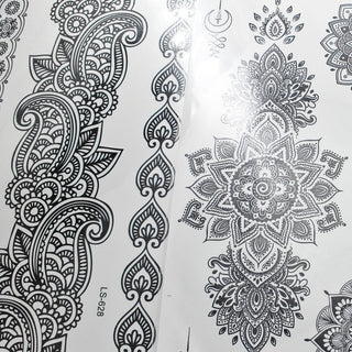 DIY Henna Crown Temporary Tattoos - Black Mandalas