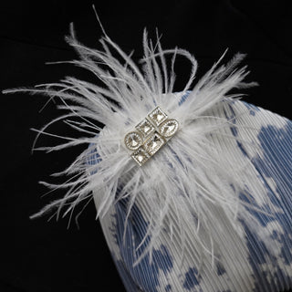 Feather Jewel Pleated Designer Turban