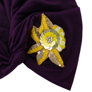 Twist Knot Flower Jewel Designer Turban