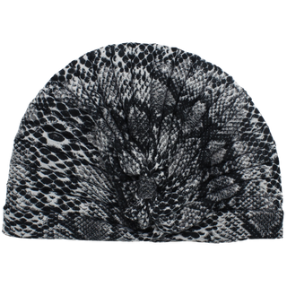 Reptile Print Pleated Cotton Turban