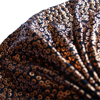 Sequin Gold Print Metallic Turban