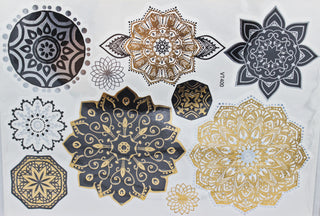 DIY Henna Crown Temporary Tattoos - Metallic Mandalas