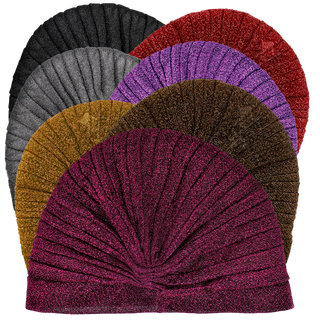 Semi-Sheer Shimmery Pleated Turban